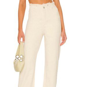 NWT - WeWoreWhat Frayed Straight Jean in Classic White - Size 25